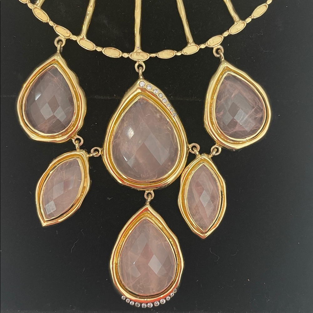 Vintage Melinda Maria rose quartz necklace - Picture 2 of 9